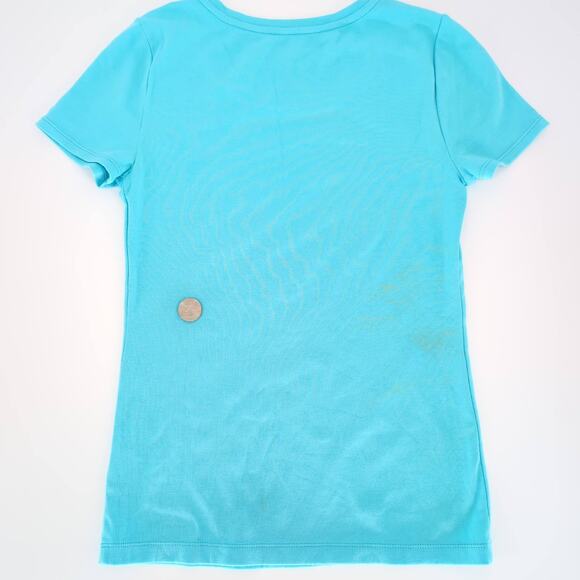 Lilly Pulitzer Turquoise Haley Crew Neck Top Short Sleeve T-Shirt/ Tee - Size XS - Picture 8 of 11
